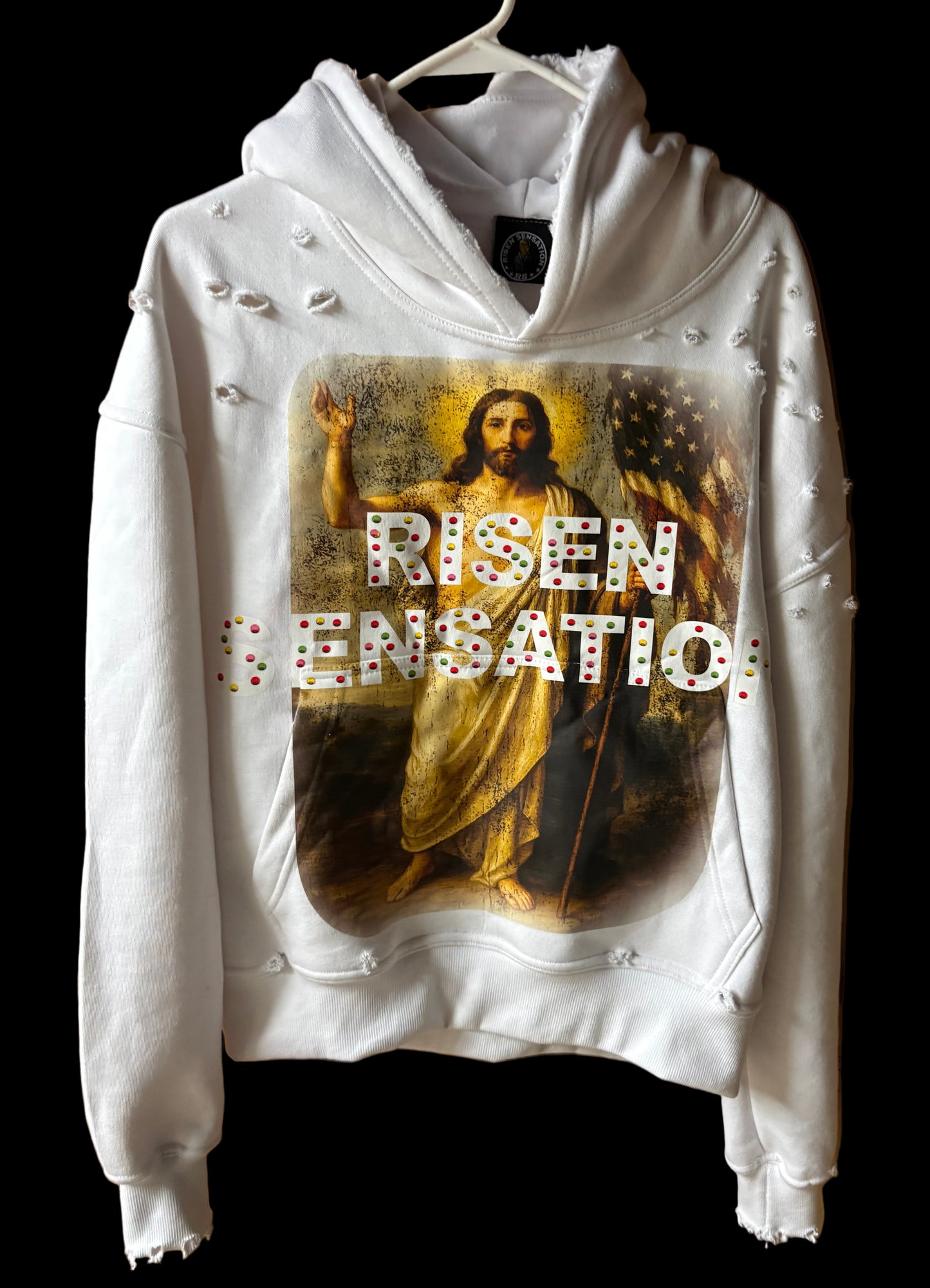 “CHRISTIAN NAVY” WHITE HOODIE