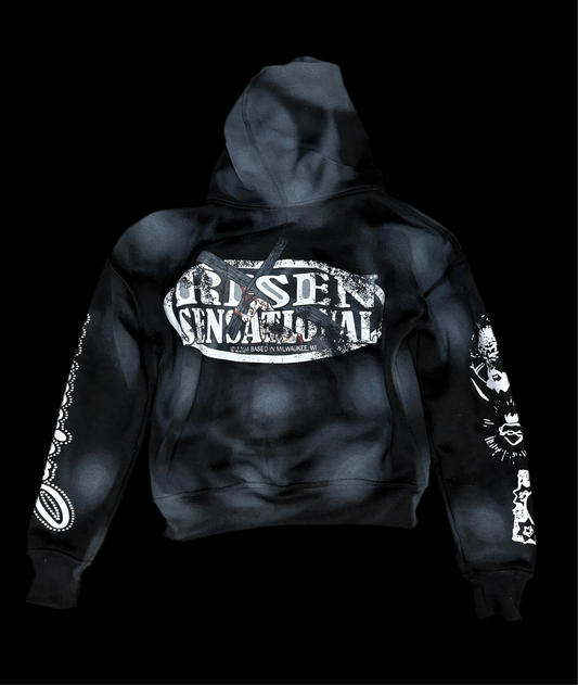 "RISEN SAVIOR" BLACK ZIP-UP